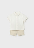 Mayoral: Baby Linen Shorts and Shirt 2-Piece Set
