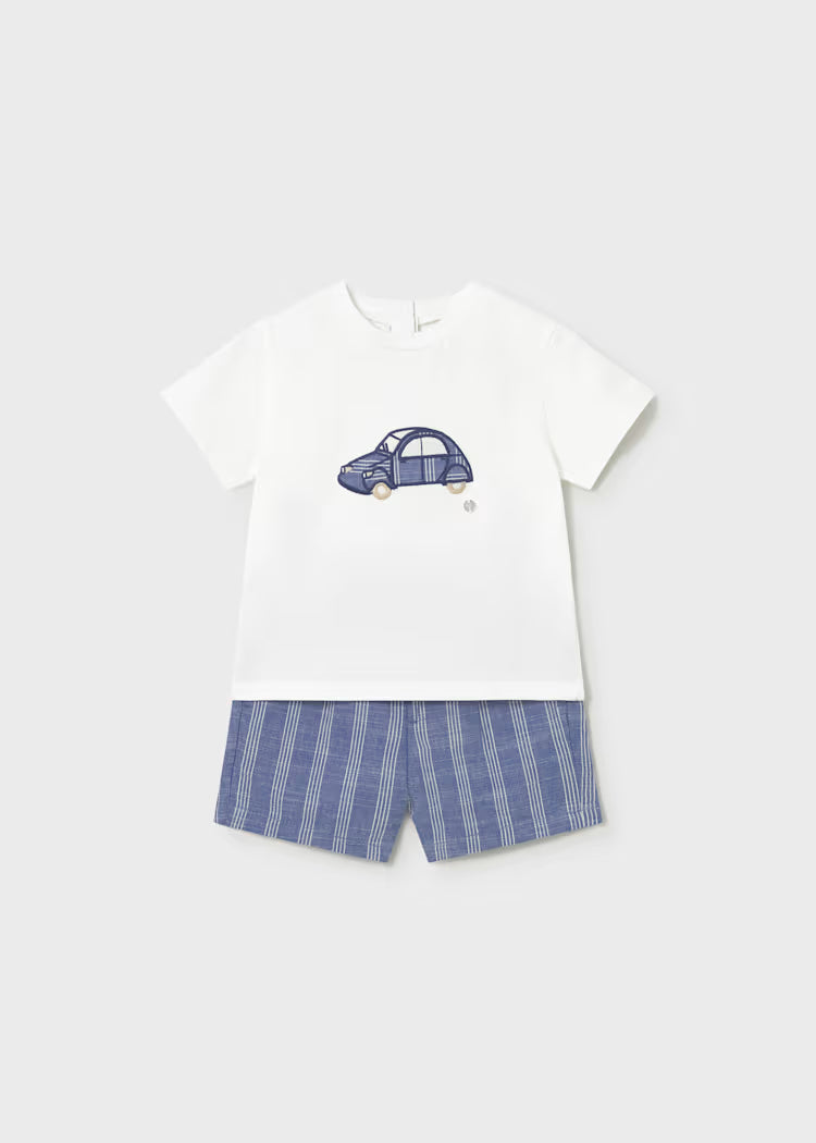 MAYORAL : Boys Linen Shorts and T-Shirt 2-Piece Set