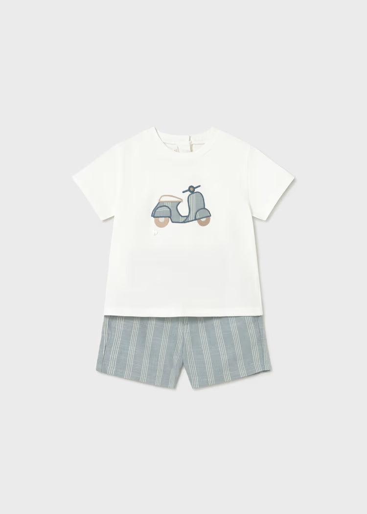 Mayoral: Boys Linen Shorts and T-Shirt 2-Piece Set