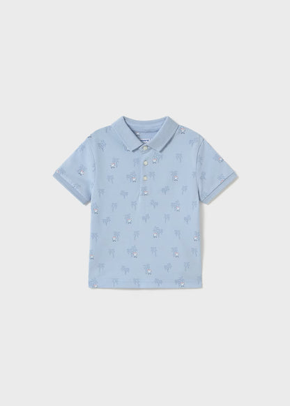 MAYORAL: BOYS BLUE PALM TREE POLO
