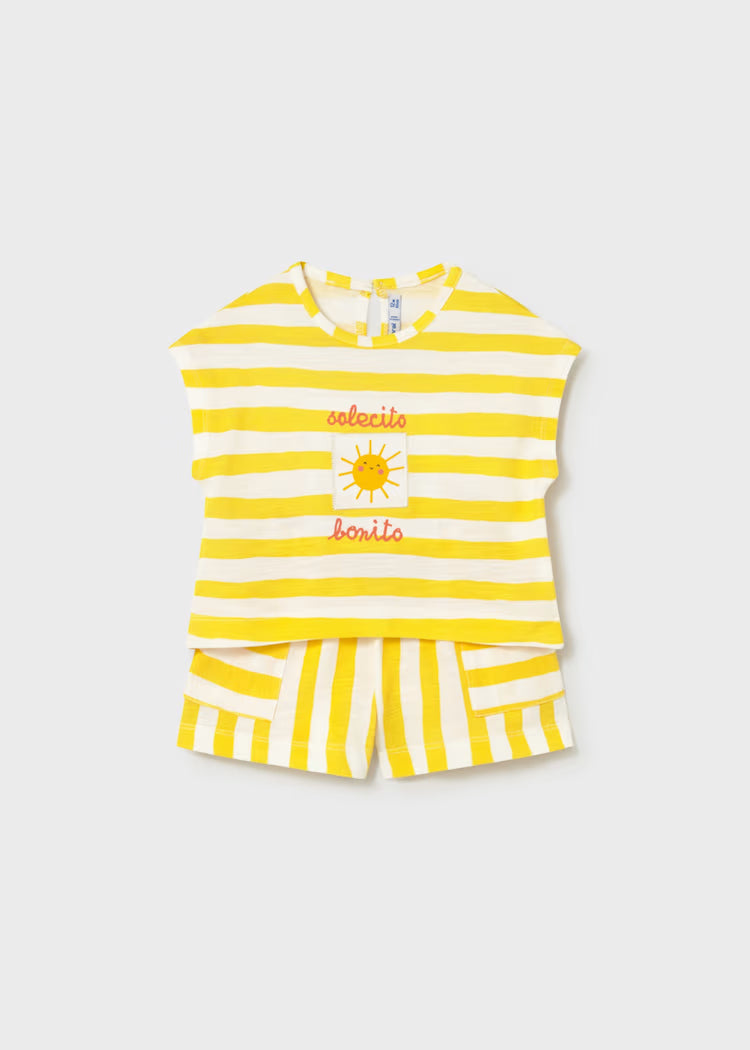 MAYORAL : Baby Striped Shorts and T-Shirt 2-Piece Set