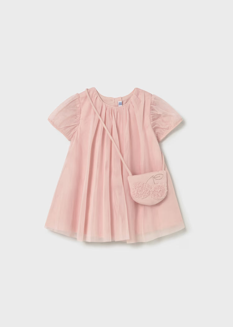 MAYORAL : Girls Tulle Dress with Crossbody bag