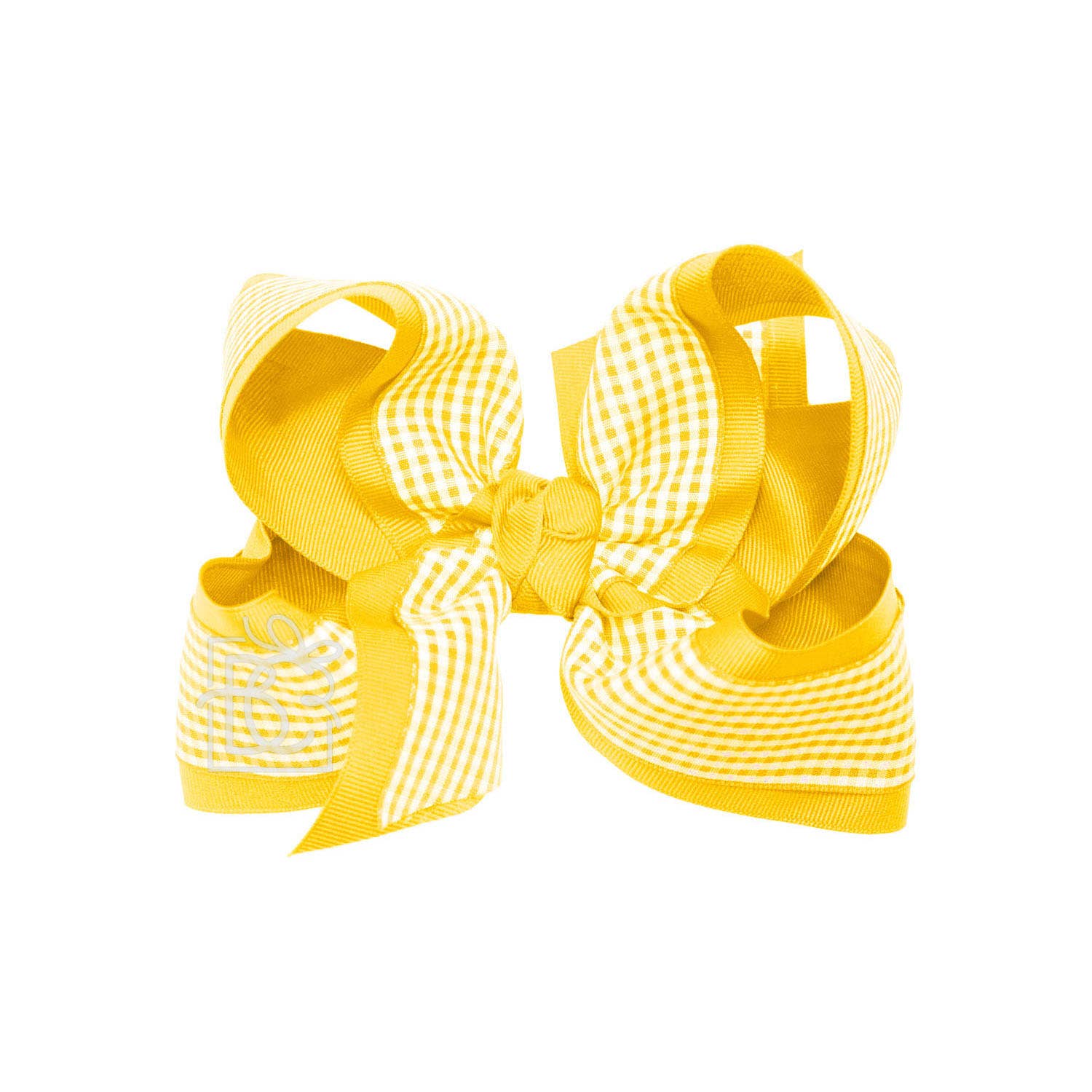 BEAUTIFUL CREATIONS: LAYERED GINGHAM/GROSGRAIN BOW ON CLIP