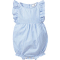 PETITE PLUM : FRENCH BLUE SEERSUCKER ROMPER