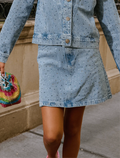 LOLA AND THE BOYS: RAINBOW SPARKLE DENIM SKIRT