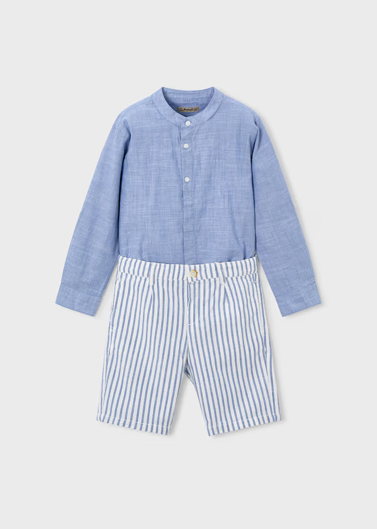 MAYORAL : Boy Linen Shorts and Shirt Set