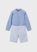 MAYORAL : Boy Linen Shorts and Shirt Set