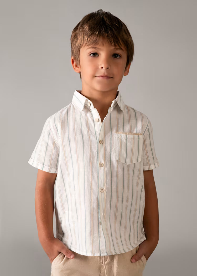 MAYORAL: Boy Linen Shorts and Shirt Set
