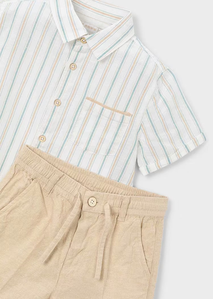 MAYORAL: Boy Linen Shorts and Shirt Set