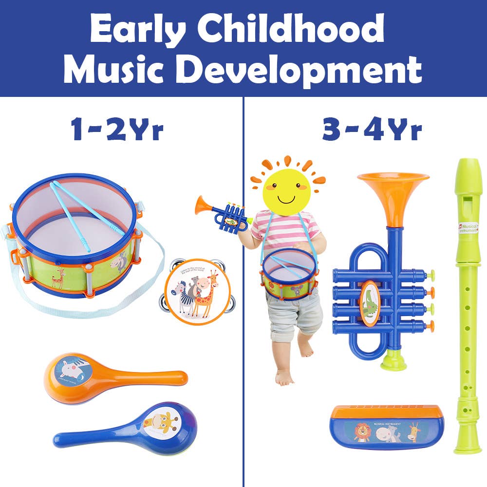 Musical Instrument Toy Set with Storage Case for Toddlers