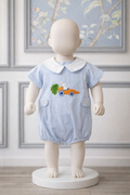 CLAIRE & CHARLIE : Blue Bubble Bunny Romper
