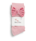 MEIA PATA : PLAIN KNEESOCKS WITH CHANEL VELVET OLD PINK