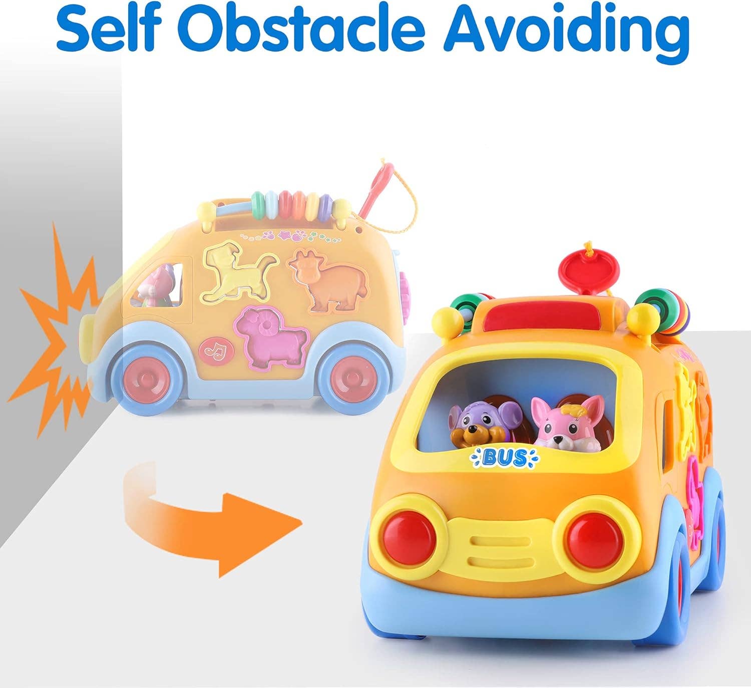 Electronic Baby Music Bus - Sensory Interactive Baby Car Toy