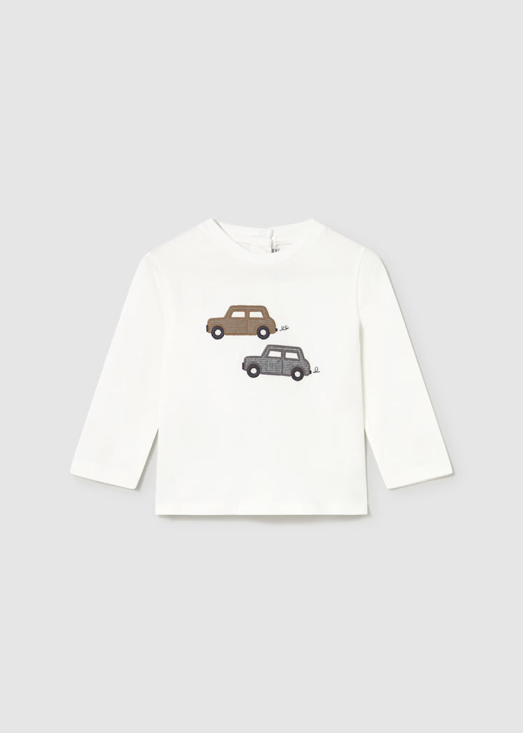 MAYORAL: BABY CAR EMBROIDERED T SHIRT
