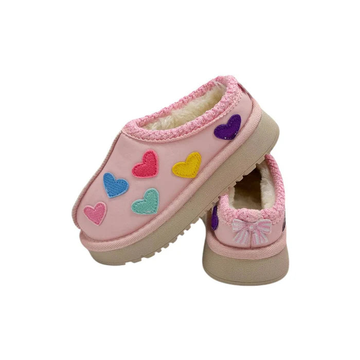 Lola and The Boys: Candy Heart Sherpa Booties (Candy-Heart-Sherpa-Booties)