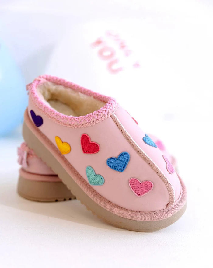 Lola and The Boys: Candy Heart Sherpa Booties (Candy-Heart-Sherpa-Booties)