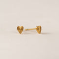 Fluted Heart Stud Earrings