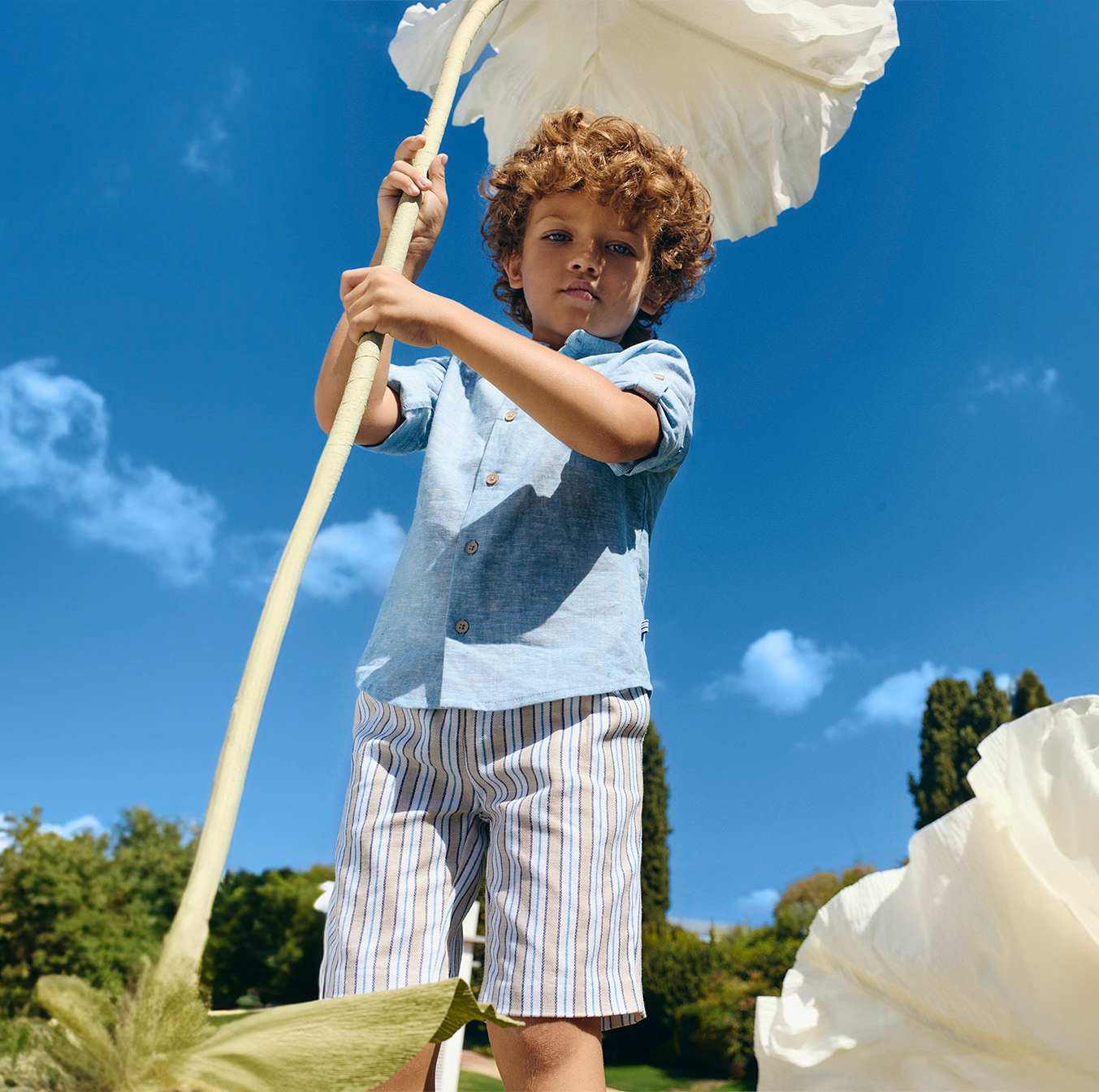 Abel & Lula Boys Pants & Mao Shirt Set