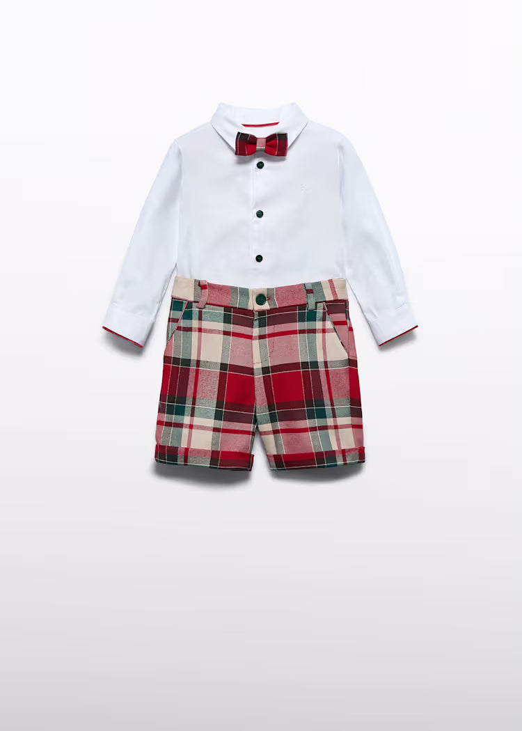 ABEL&LULA: BABY BOY PLAID BERMUDA SHORTS SET