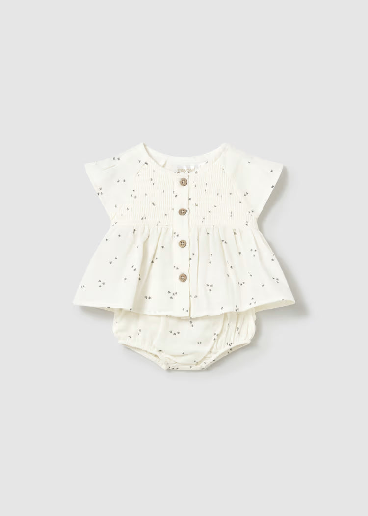 Mayoral : Newborn diaper cover and blouse set