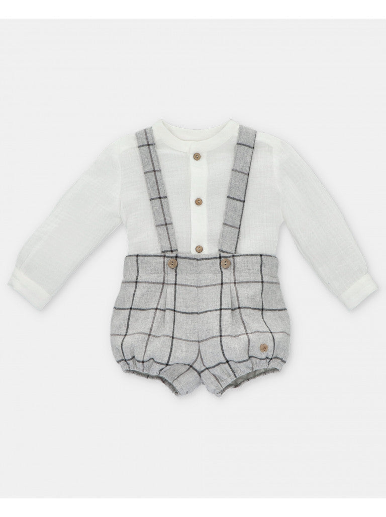 MARTIN ARANDA: PLAID SHORT AND STRAP SET