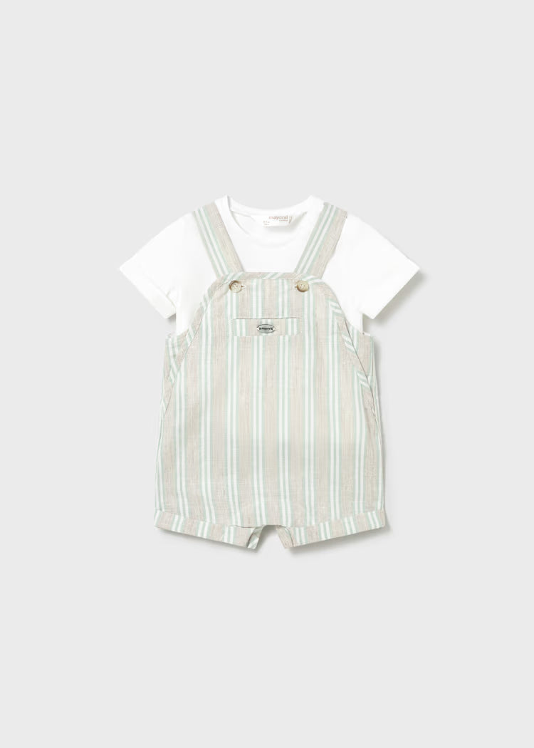 Mayoral: striped dungarees and t-shirt set for newborns