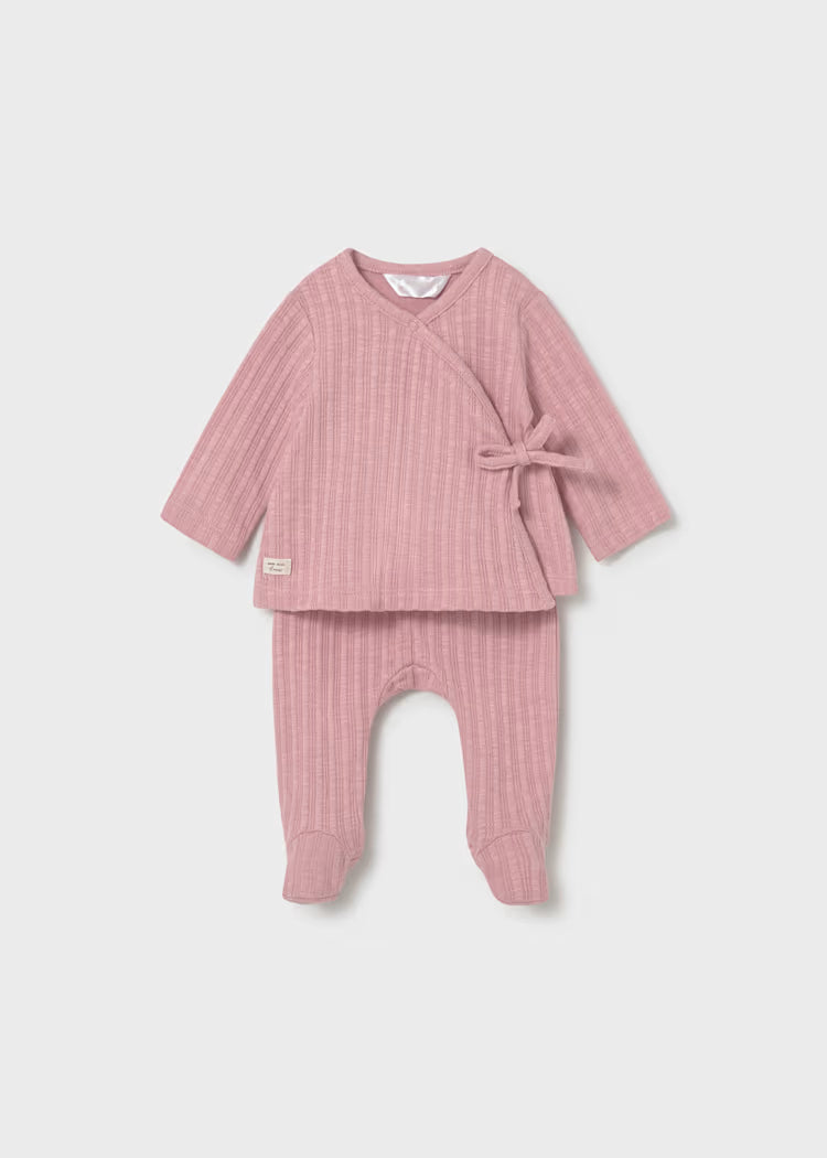 Mayoral: Newborn leggings and t-shirt set with bow