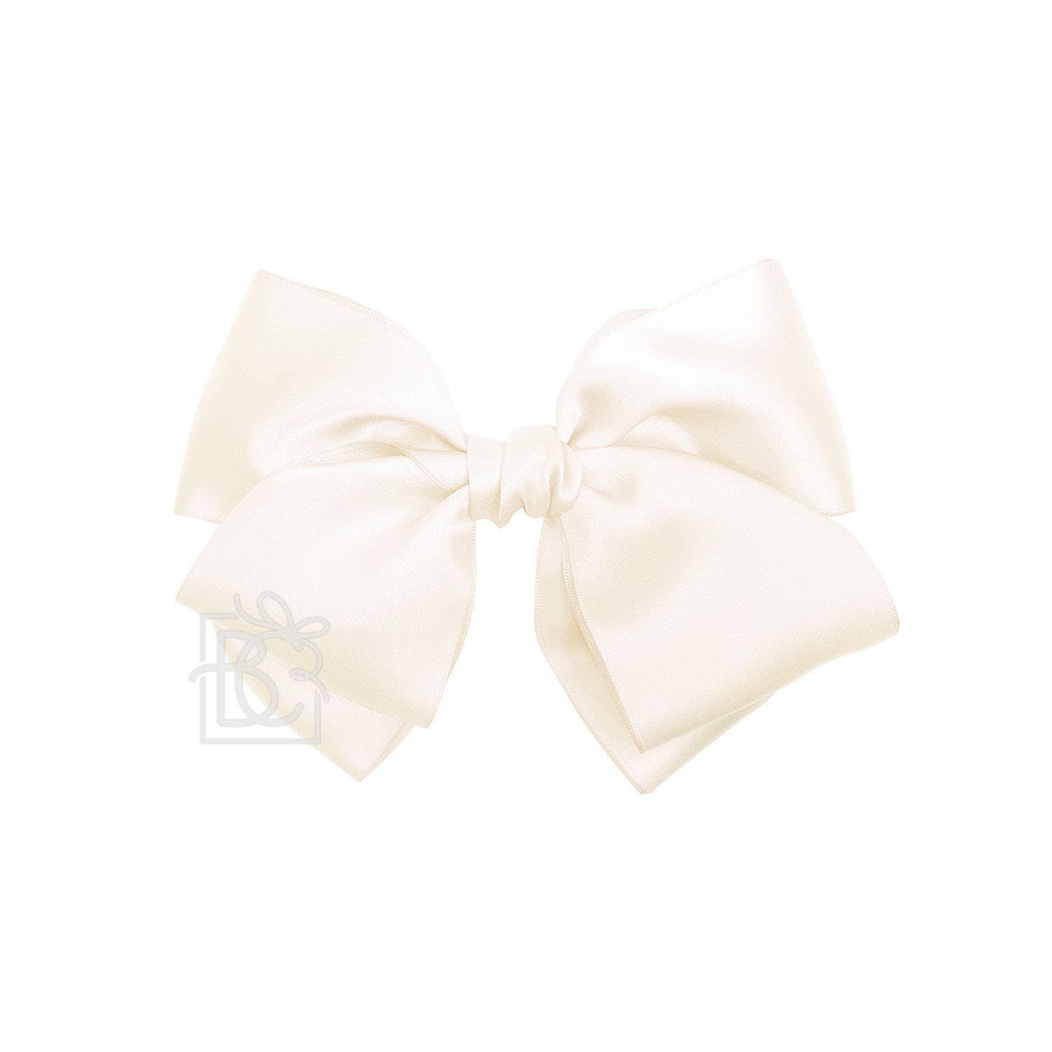 BEAUTIFUL CREATIONS: SATIN EUROPEAN BOW W/RUFFLED KNOT ON CLIP