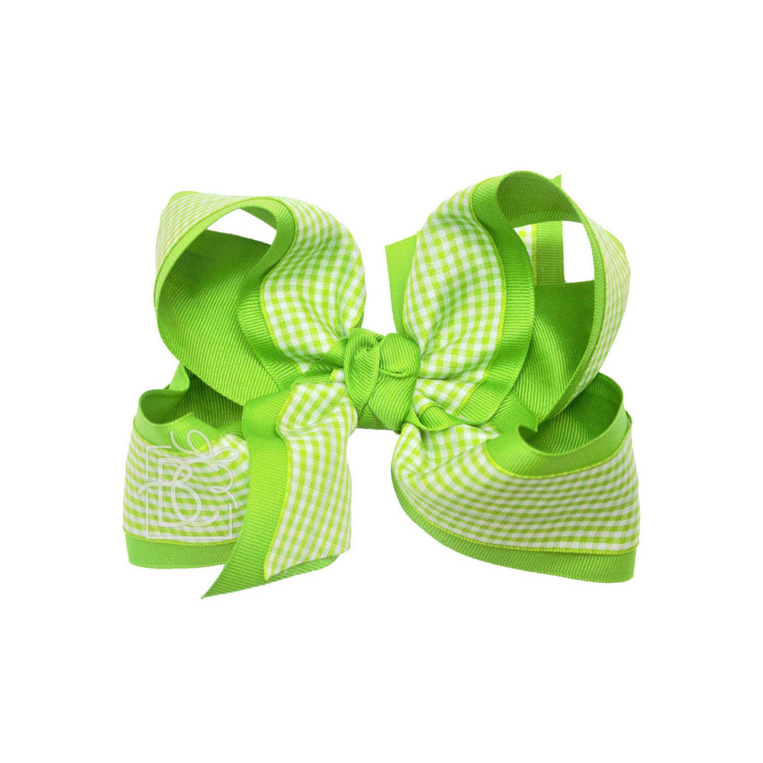 BEAUTIFUL CREATIONS: LAYERED GINGHAM/GROSGRAIN BOW ON CLIP