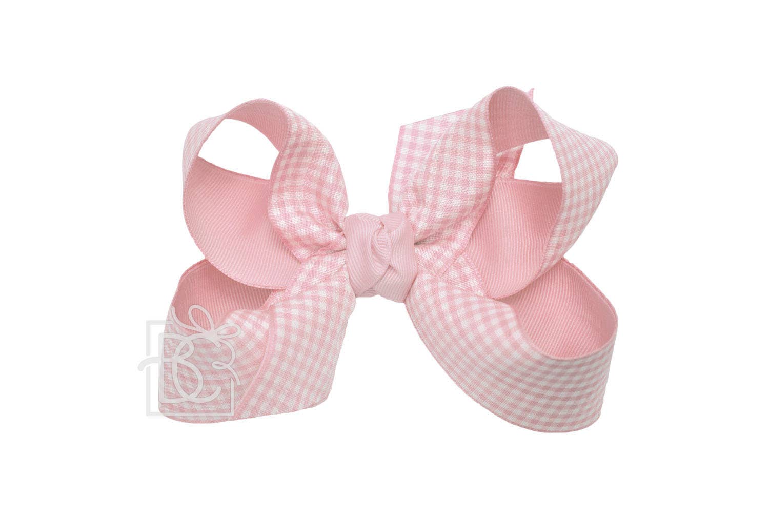 BEAUTIFUL CREATIONS: LAYERED GINGHAM/GROSGRAIN BOW ON CLIP