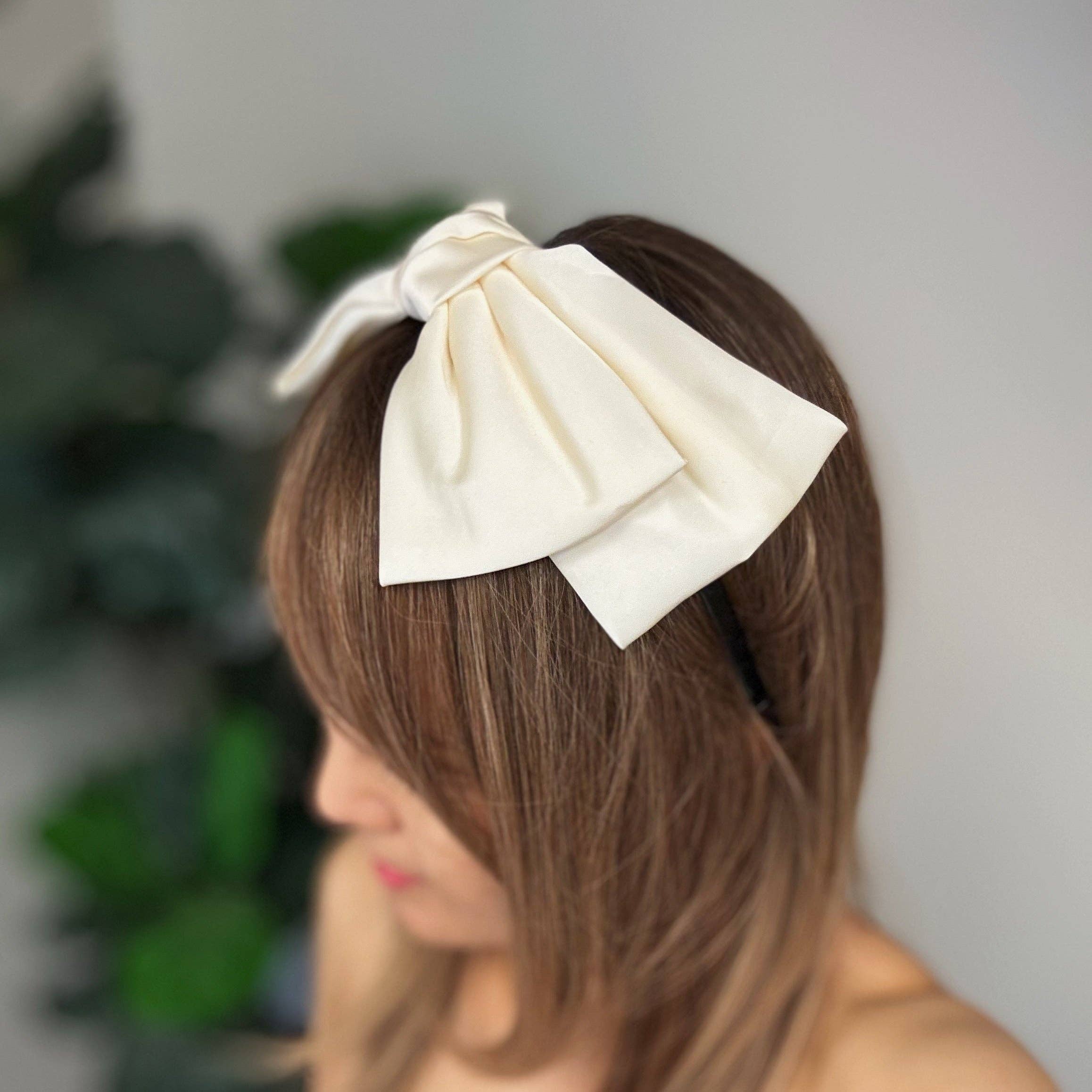 ELLISON+YOUNG: Satin Bow Crown Headband
