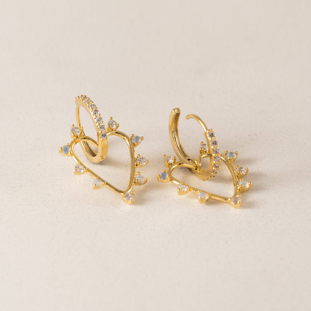Chapel Heart Hoop Earrings