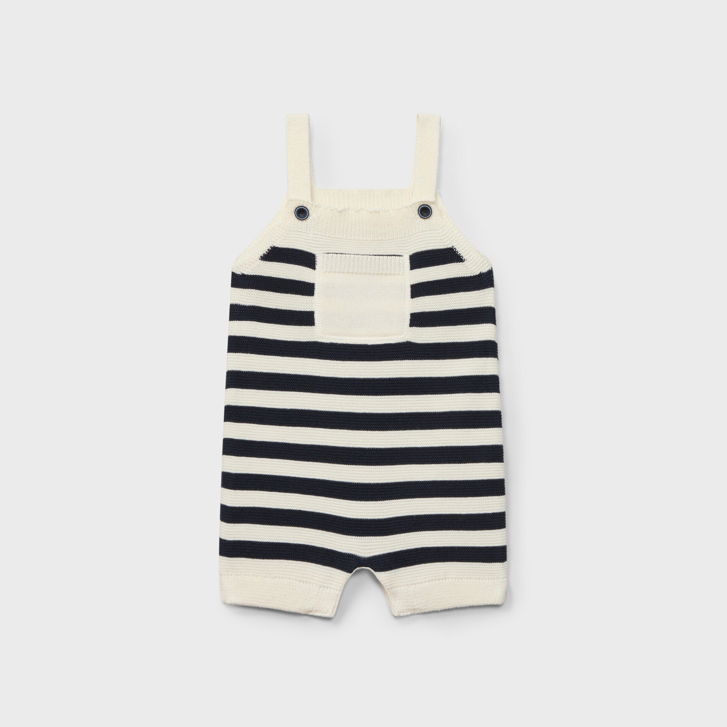 Dr Kid: Navy Blue Striped Knit Romper