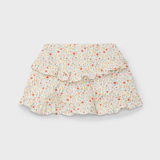 Orange Floral Skirt