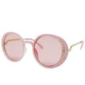 Zomi Gems : Pink Round Crystal Sunglasses