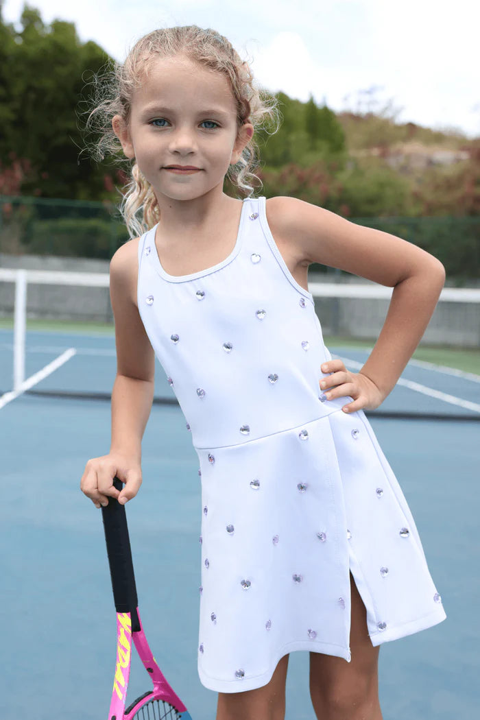 Lola and the Boys: Lavender Heart Scuba Tennis Dress