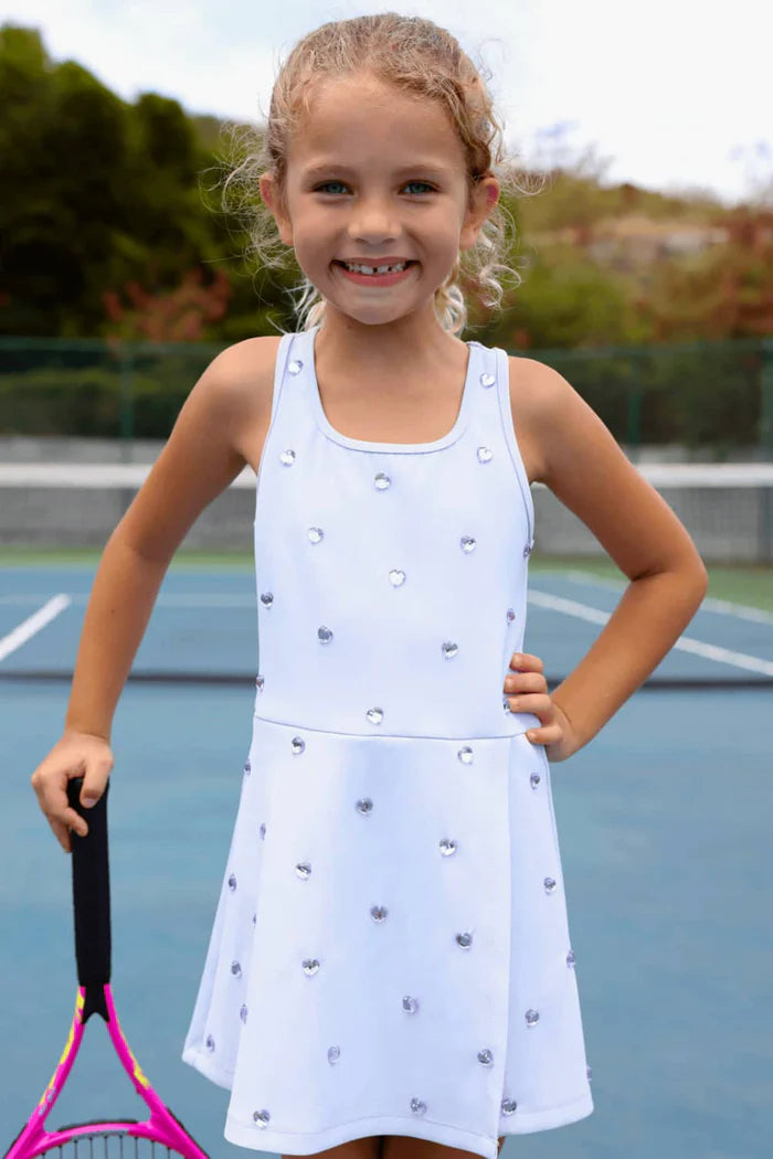Lola and the Boys: Lavender Heart Scuba Tennis Dress