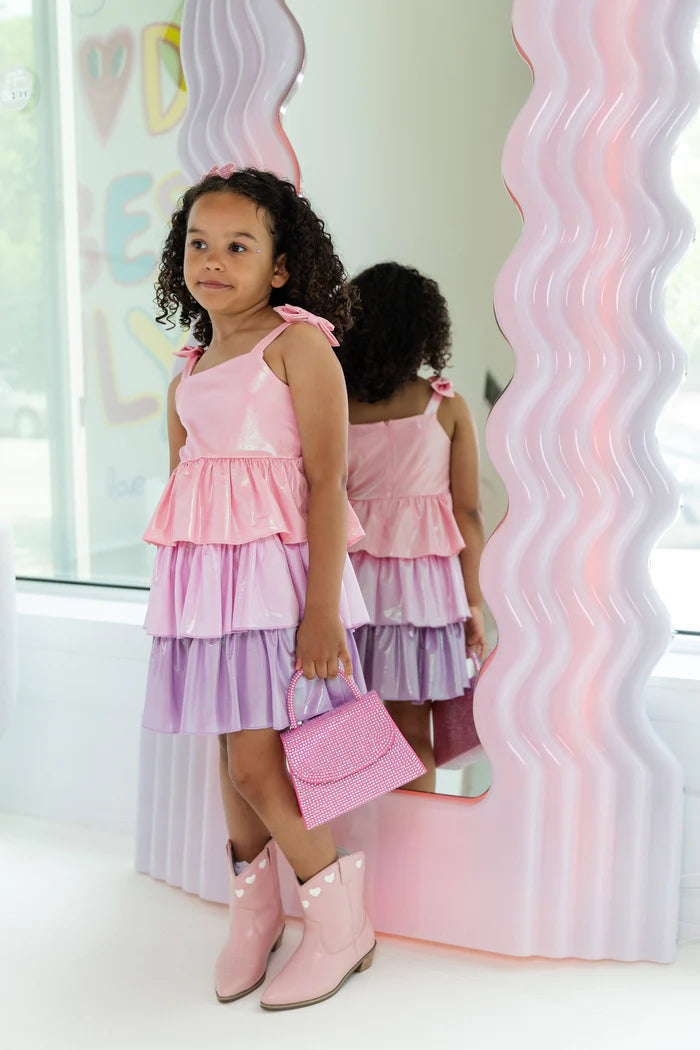 Lola and The Boys: Pastel Ombre Shimmer Bow Dress (Pastel-Ombre-Shimmer-Bow-Dress)