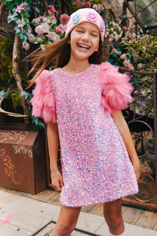ROSE FEATHER PARTY DRESS