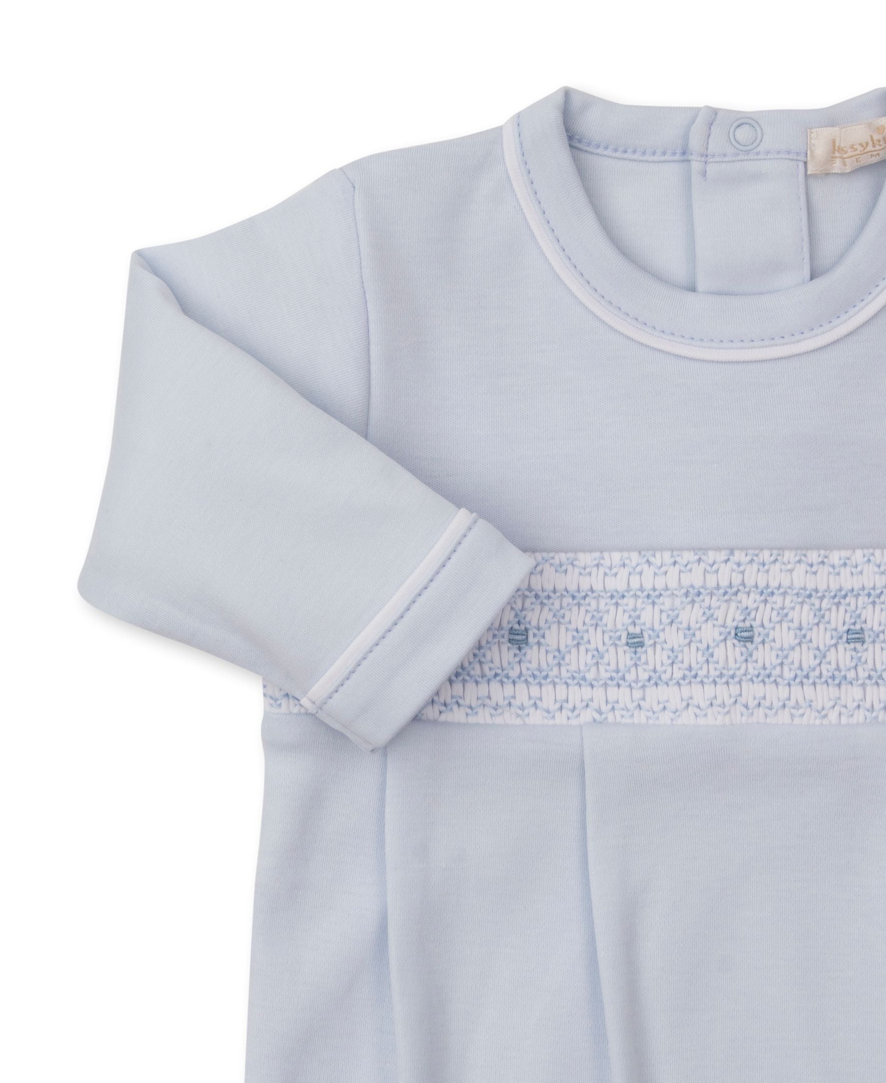 KISSY KISSY: Embroidered Lt Blue Infant Gown
