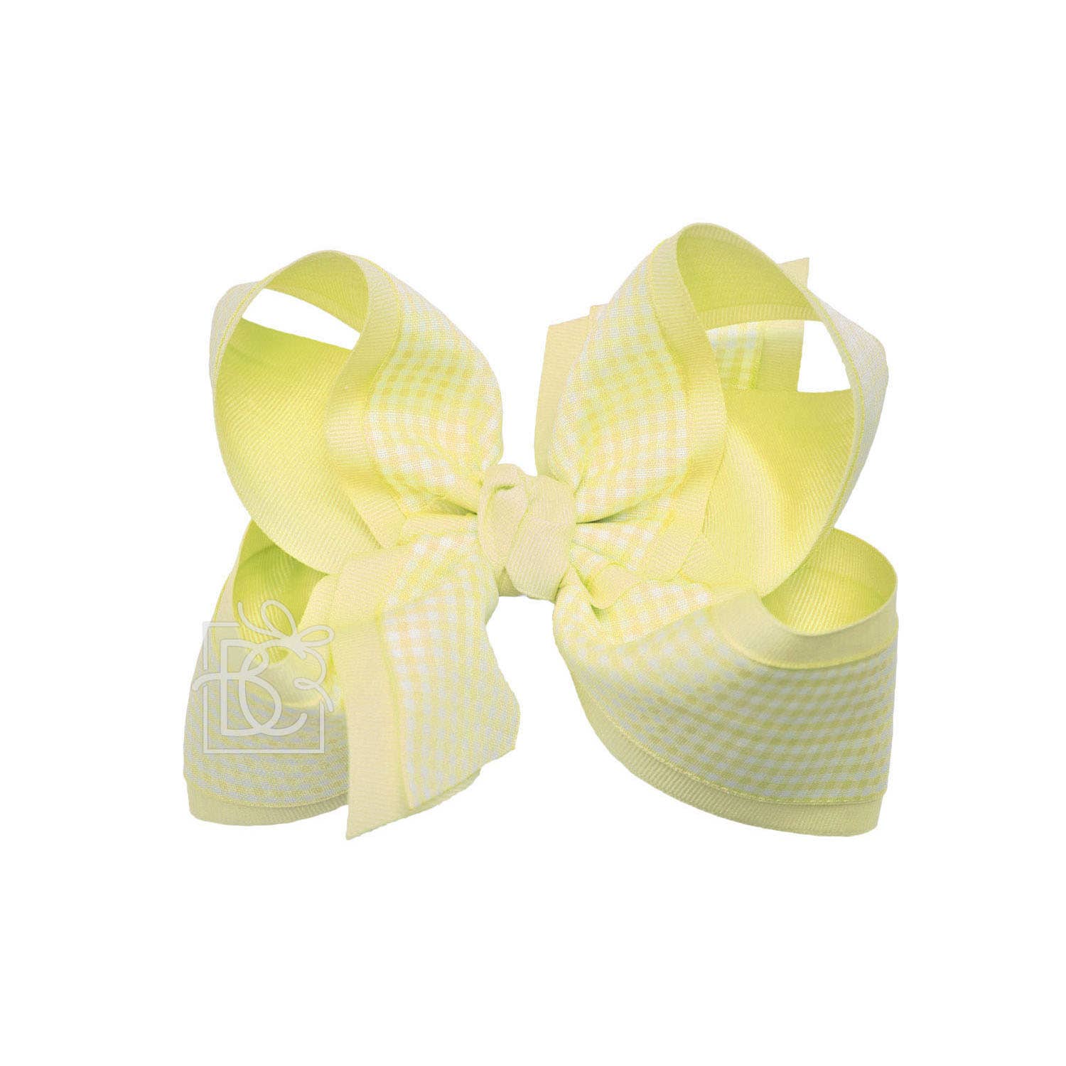 BEAUTIFUL CREATIONS: LAYERED GINGHAM/GROSGRAIN BOW ON CLIP