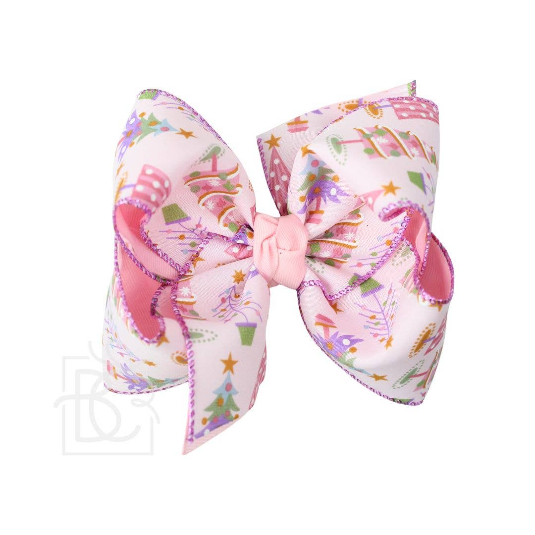 BEAUTIFUL CREATIONS: Layered Pastel X-mas Tree Print Bow on Alligator Clip