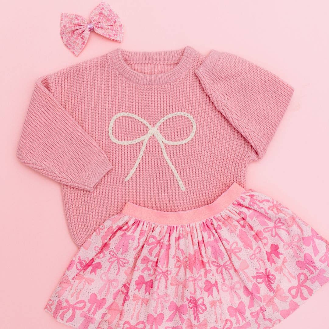 SWEET WINK : Bow Yarn Knit Sweater