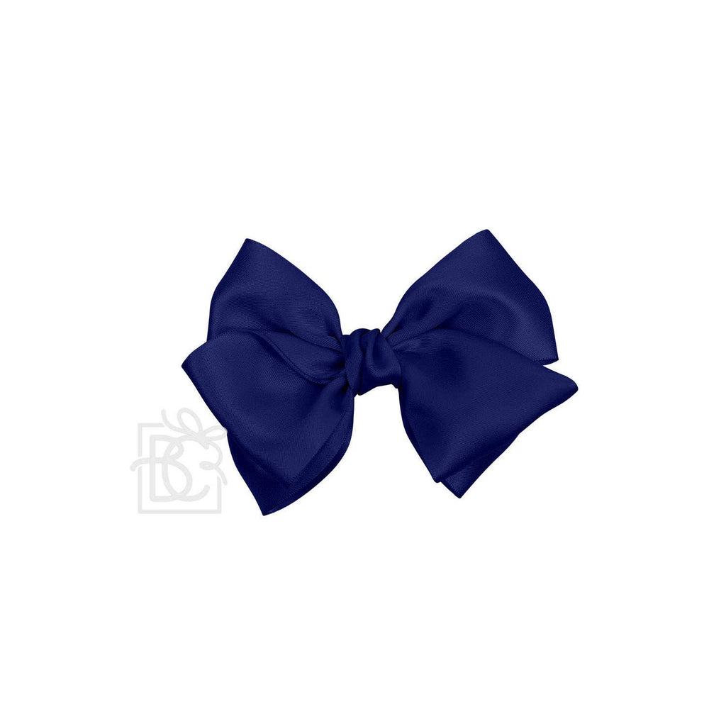 BEAUTIFUL CREATIONS: SATIN EUROPEAN BOW W/RUFFLED KNOT ON CLIP