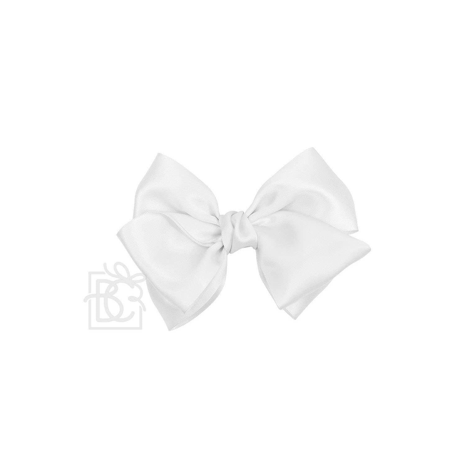 BEAUTIFUL CREATIONS: SATIN EUROPEAN BOW W/RUFFLED KNOT ON CLIP