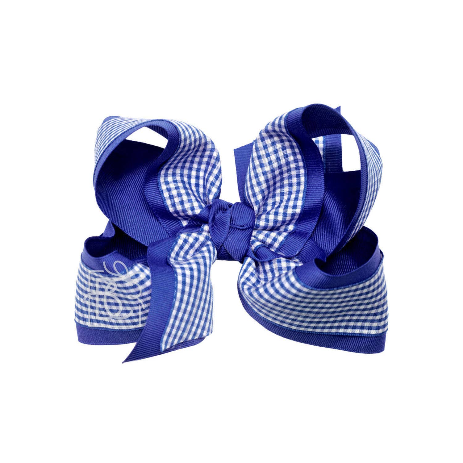 BEAUTIFUL CREATIONS: LAYERED GINGHAM/GROSGRAIN BOW ON CLIP