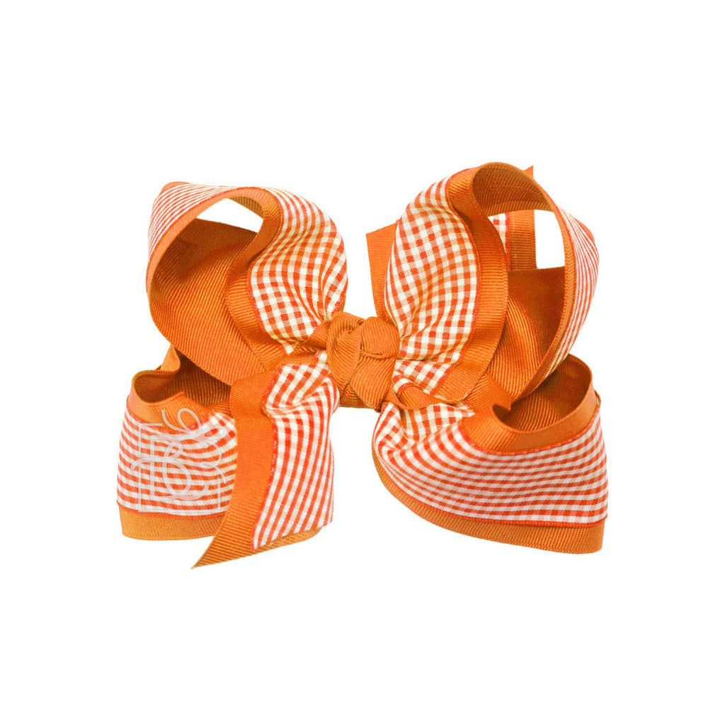 BEAUTIFUL CREATIONS: LAYERED GINGHAM/GROSGRAIN BOW ON CLIP