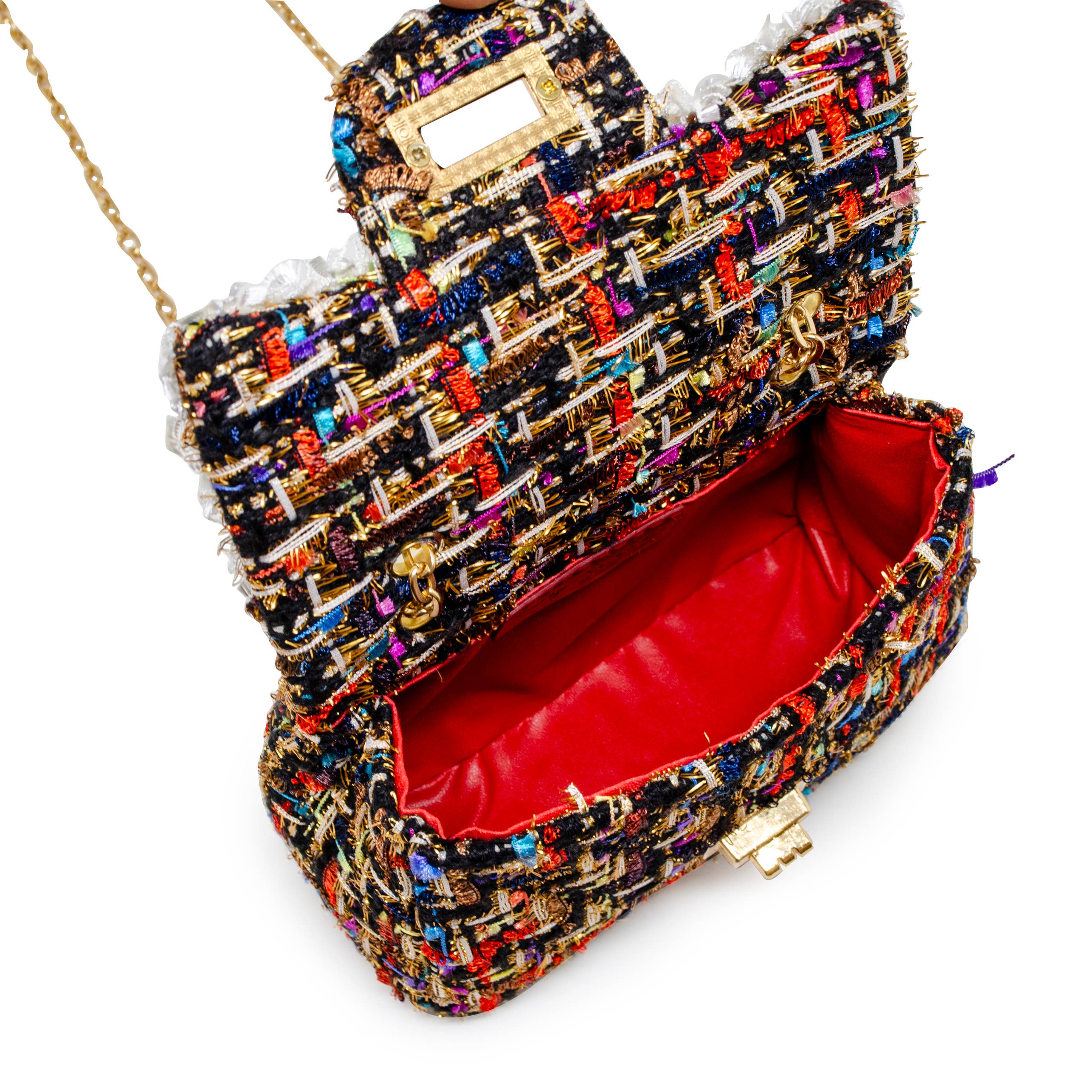 Classic Tweed Handbag with Pearls