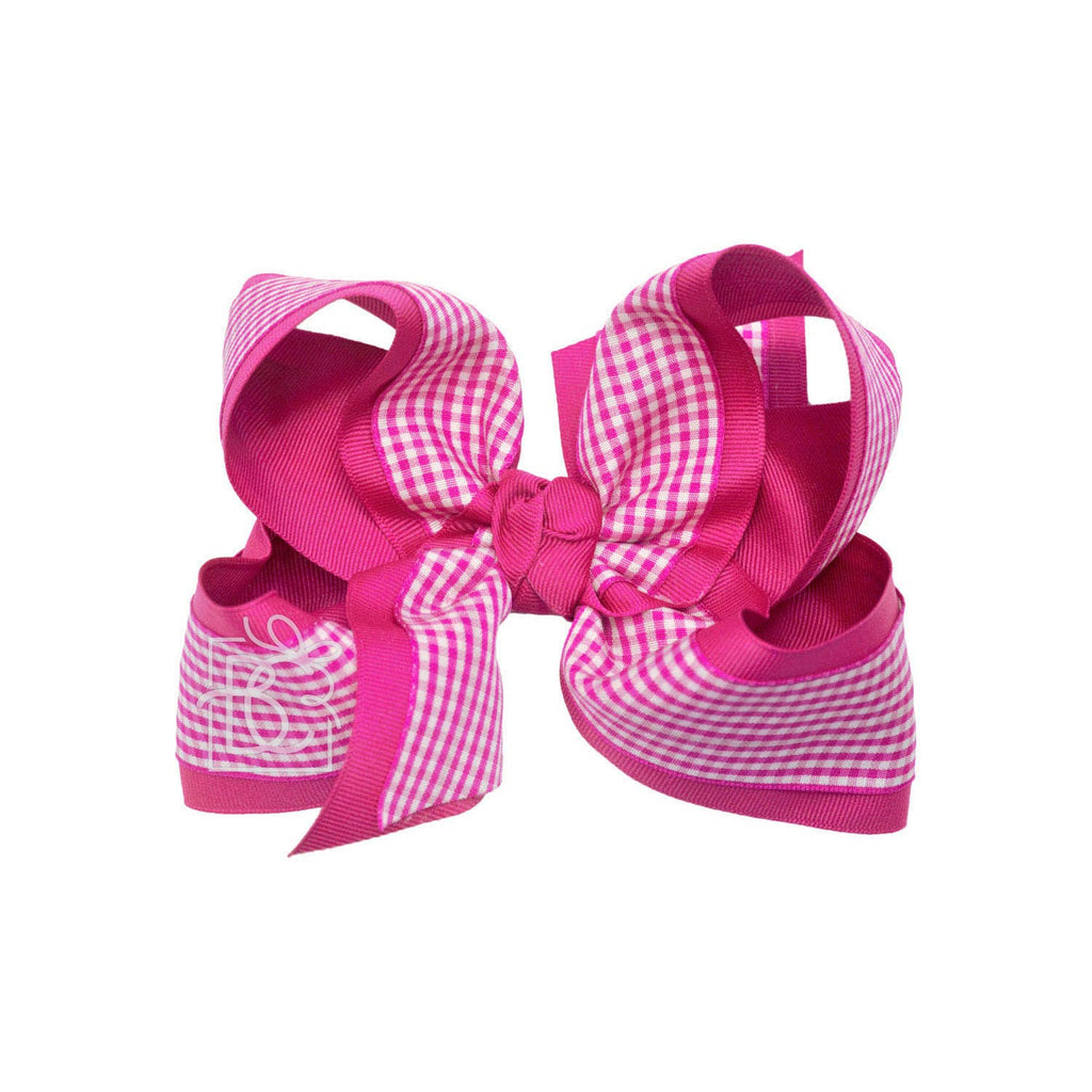 BEAUTIFUL CREATIONS: LAYERED GINGHAM/GROSGRAIN BOW ON CLIP