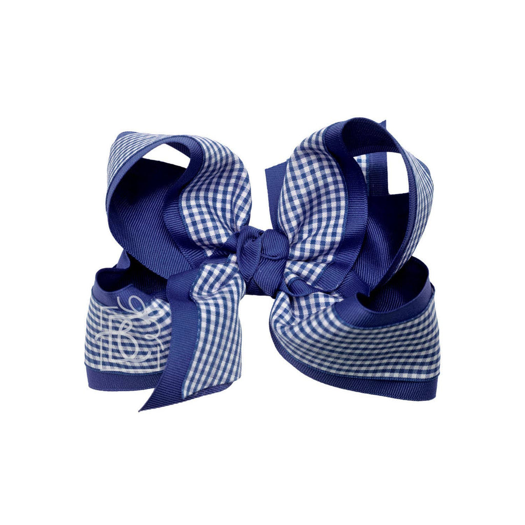BEAUTIFUL CREATIONS: LAYERED GINGHAM/GROSGRAIN BOW ON CLIP